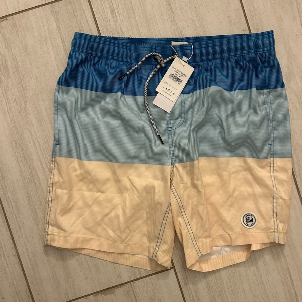 Men's Blue and yellow Swim Shorts